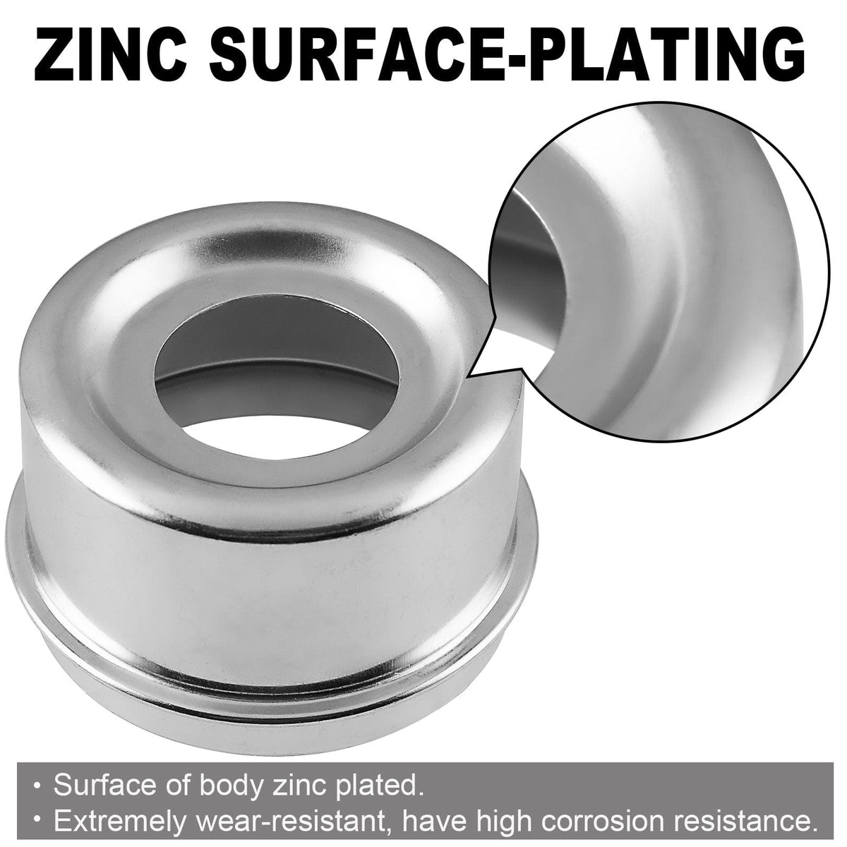 Trailer Axle Dust Cap Cup Grease Cover 1.98" Hub with Extra 2 Rubber Plugs,Trailer Axle Wheel Hub and Bearing Dust Cap for Most 2000 to 3500 Pound Axles Dexter