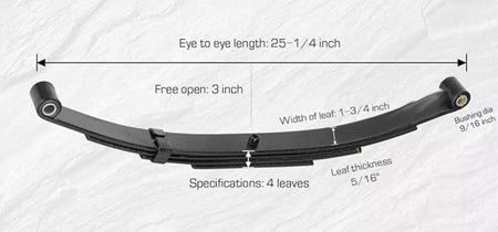Trailer Leaf Spring 4 Leaf fit 1750 lbs for 3500 lbs axle 25-1/4" L  1-3/4" W