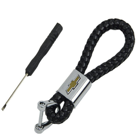 Universal Black Leather Metal Keychain Logo Emblem Decoration Gift Accessories