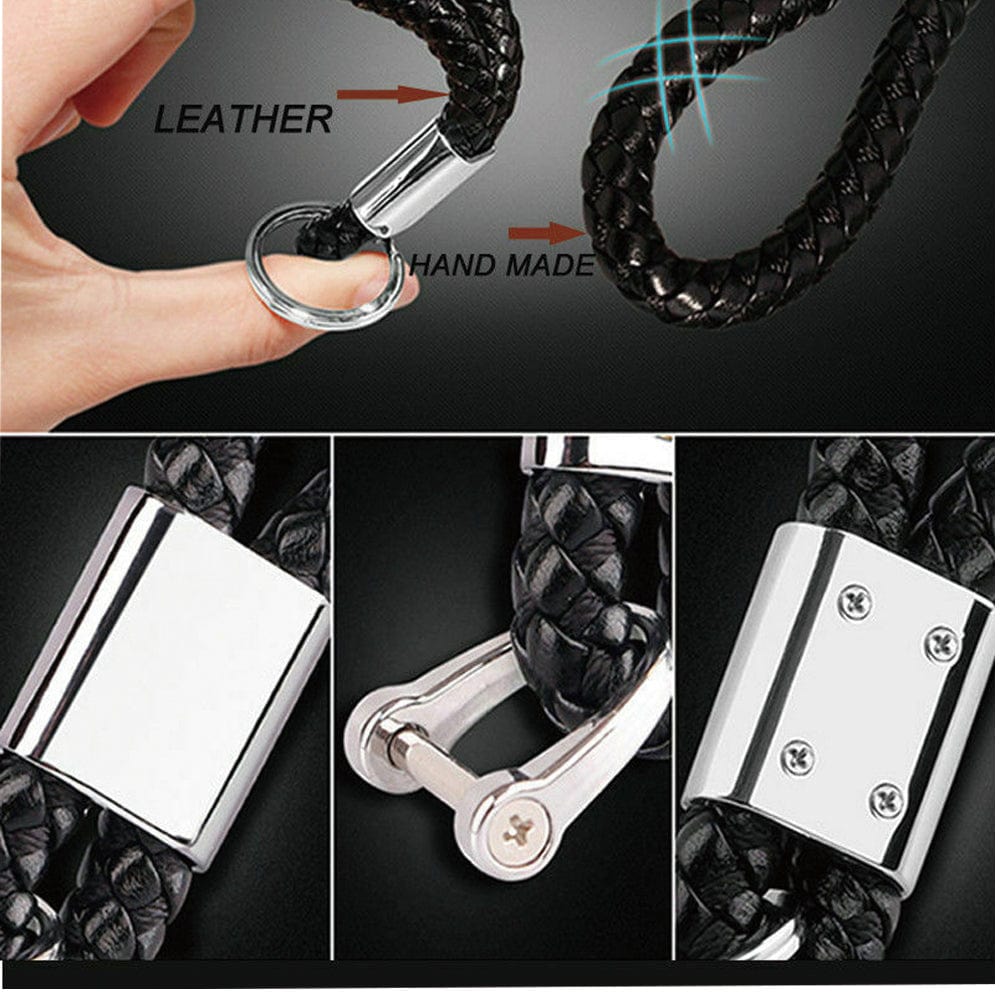 Black Leather Metal Keychain With Infiniti Logo Emblem Decoration Birthday Gift