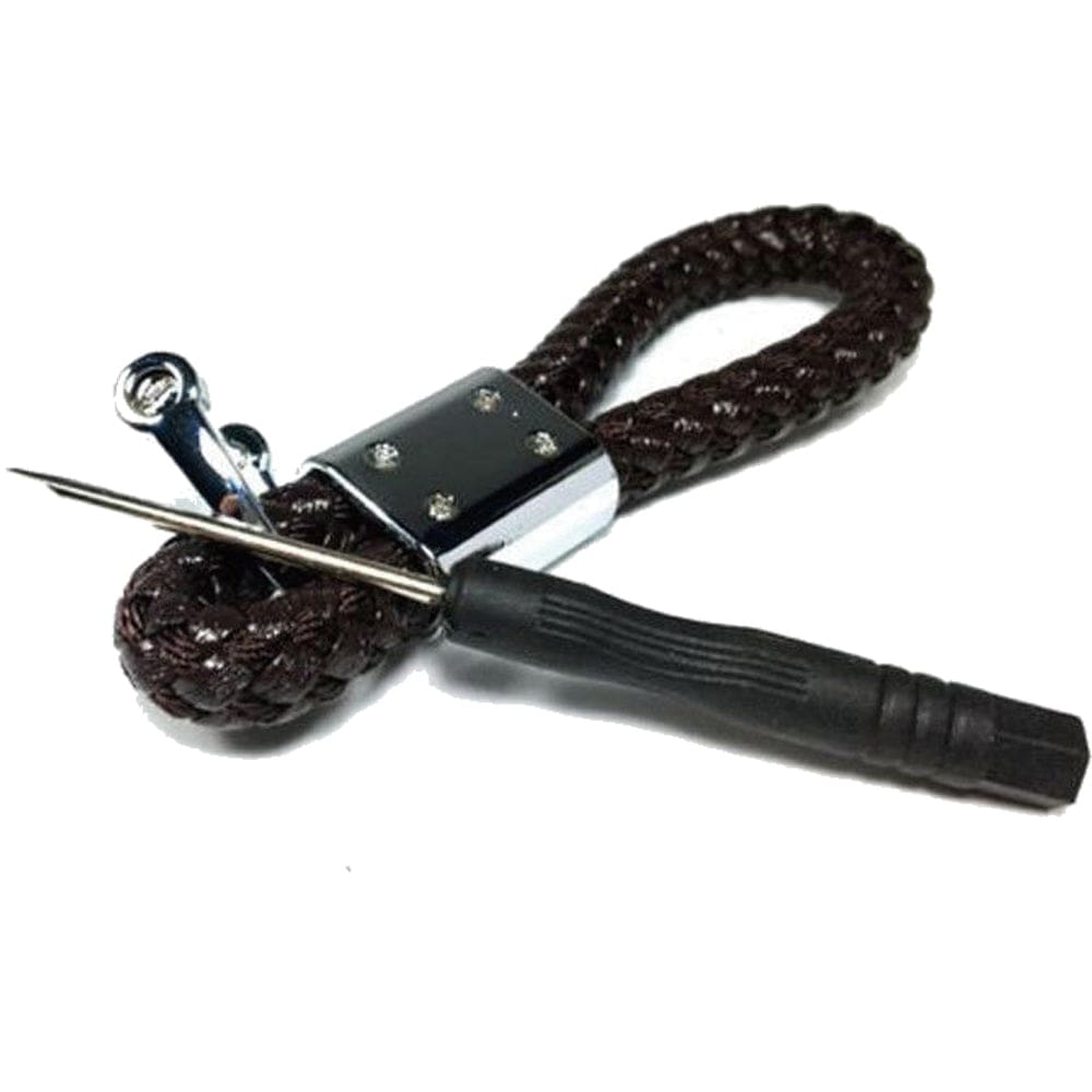 Toyota Logo Keychain Black Calf Leather Alloy Decoration Gift Accessories