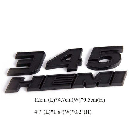 Dodge Challenger Emblem 345 HEMI Letter Badge Black