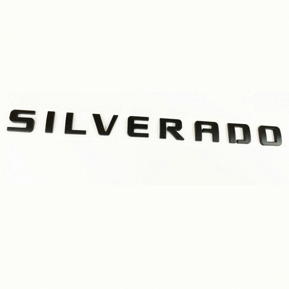 Silverado Nameplate Emblem Badge OEM Genuine Matte Black 2PC