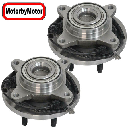 MotorbyMotor 515117 Front Wheel Bearing and Hub Assembly with 6 Lugs Fits for 2009 2010 Ford F-150 Low-Runout OE Directly Replacement Hub Bearing (2WD, w/ABS)-2 Pack