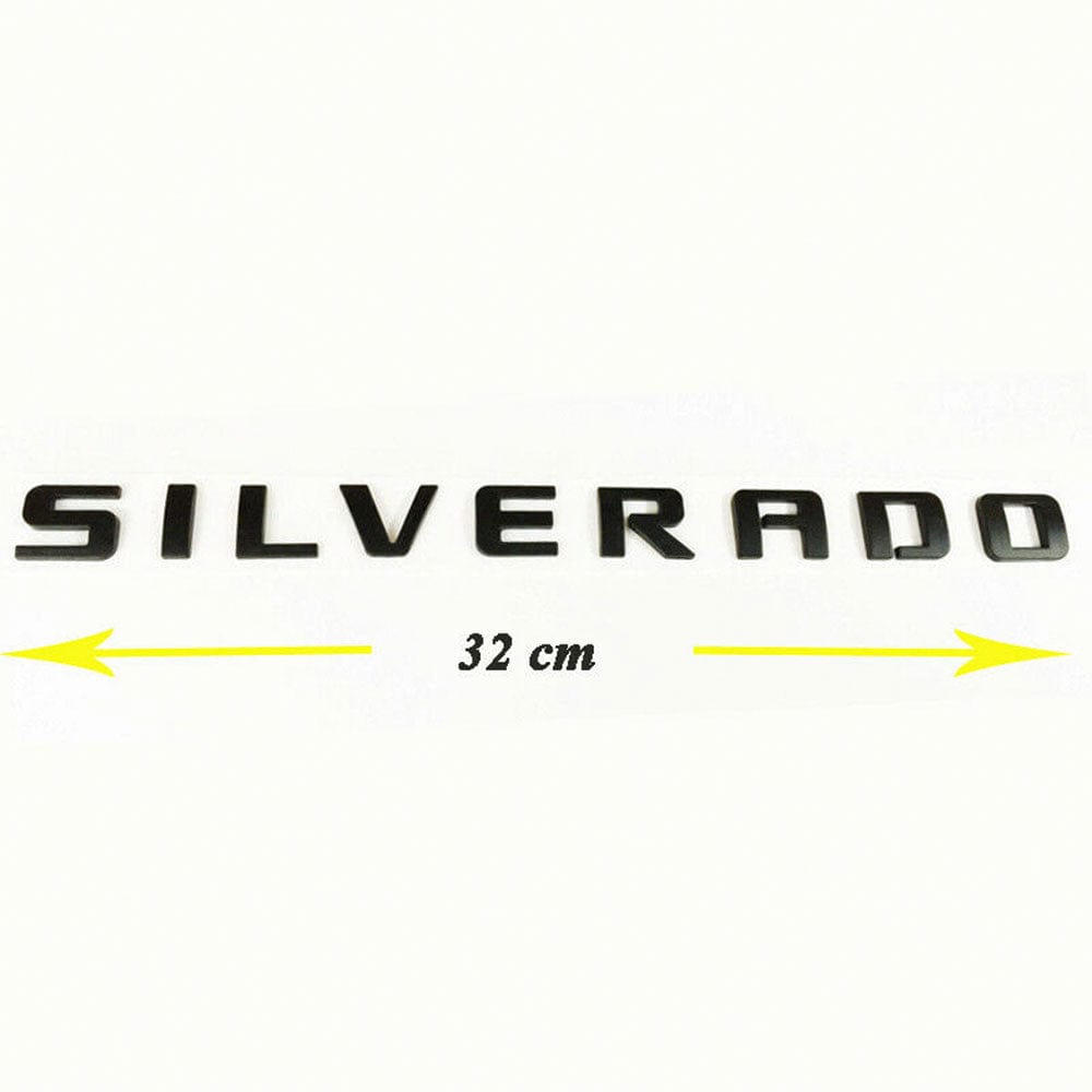 Set of 2 Genuine Gloss Black Silverado Emblem Badge Nameplate 3d Letter
