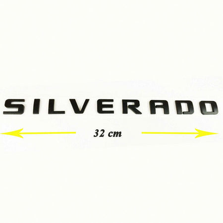 Set of 2 Genuine Gloss Black Silverado Emblem Badge Nameplate 3d Letter