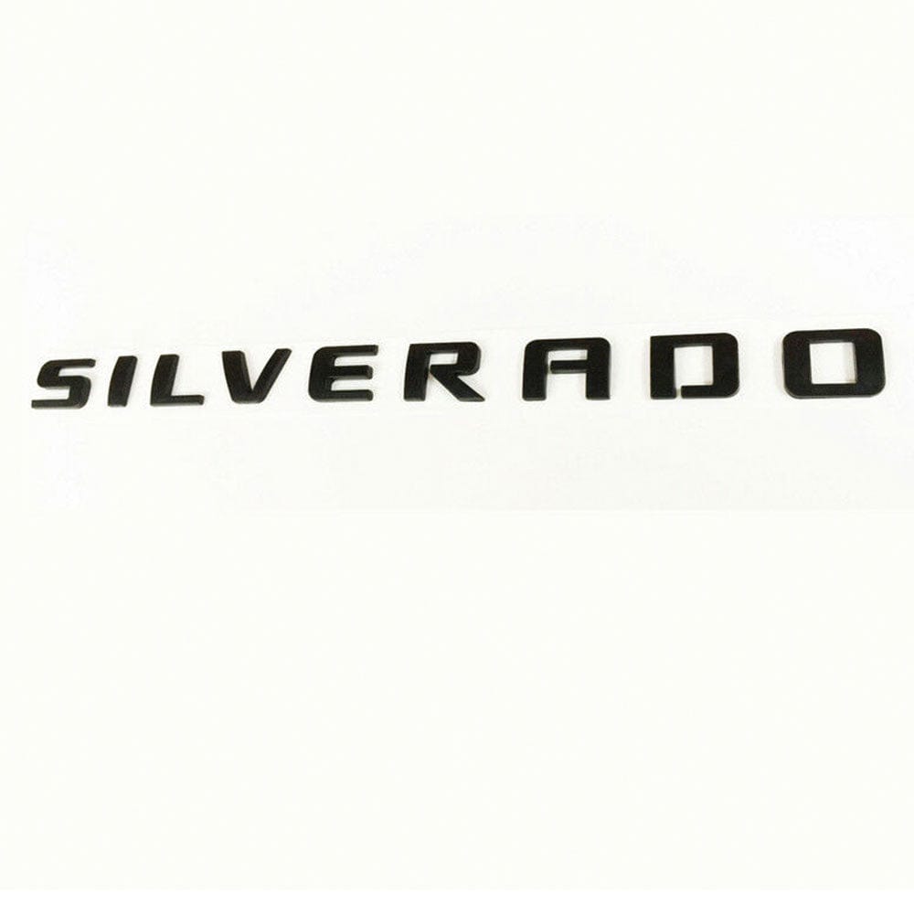 Silverado Nameplate Emblem Badge OEM Genuine Matte Black 2PC