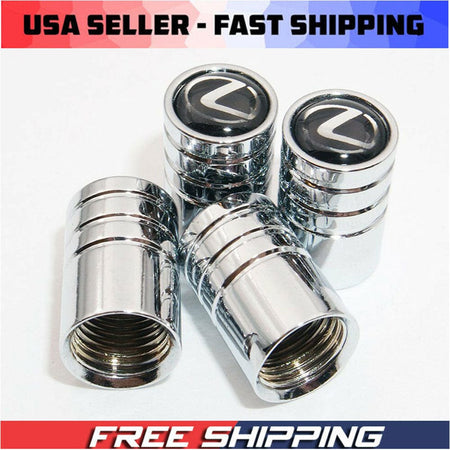 Wheel Tire Valve Dust Stems Air Caps + Lexus Logo Keychain