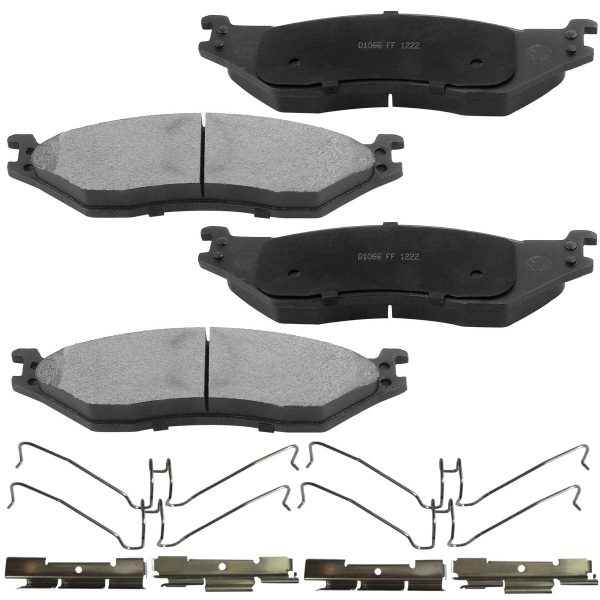 Rear Ceramic Brake Pads w/Hardware Kits Fits for Ford F-450 F-550 Super Duty (All Models)-Ceramic Low Dust Brake Pad-4 Pack