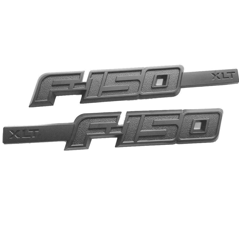2pcs F150 XLT Emblems Fender Badges 3D for F-150 XLT Black Genuine New