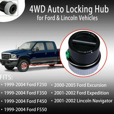 Front Auto Locking Hub Fit 1999-2004 Ford F250, F350, F450, F550 Super Duty, 2000-2005 Excursion, 2001 2002 Expedition, Lincoln Navigator