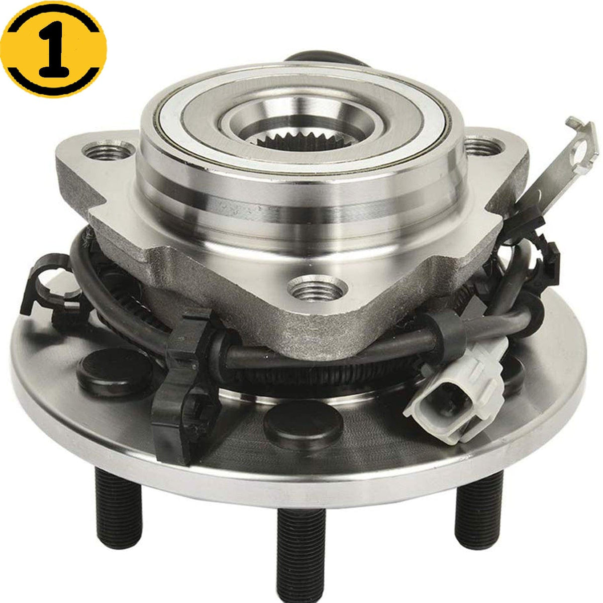 Front Driver Side Wheel Bearing Fit 1997-2004 Dodge Dakota,1998-2003 Dodge Durango Wheel Hub w/ABS, 6 Lugs, 4WD,Left Side, 515008