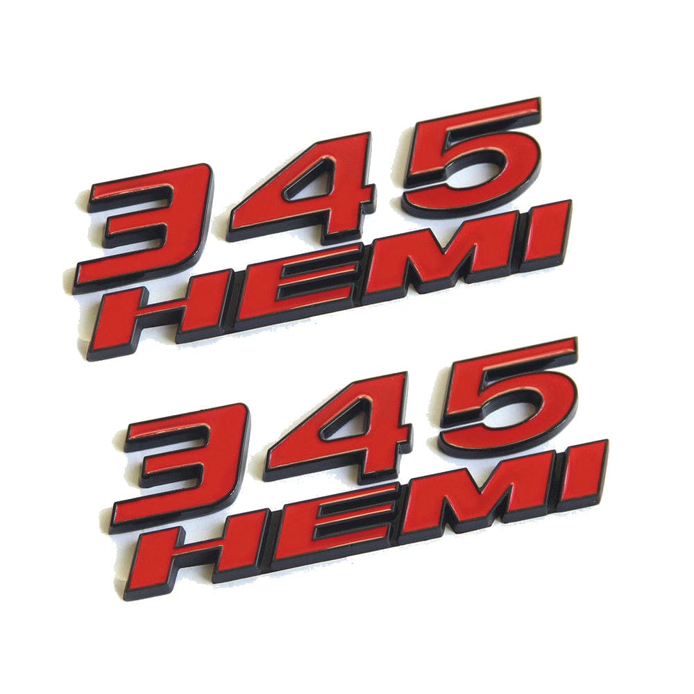 Dodge Challenger 345 HEMI Emblem Letter Badge Red – AFA-Motors