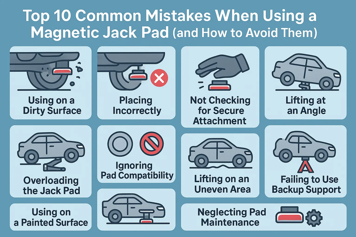 Top 10 Common Mistakes When Using a Magnetic Jack Pad (and How to Avoid Them)