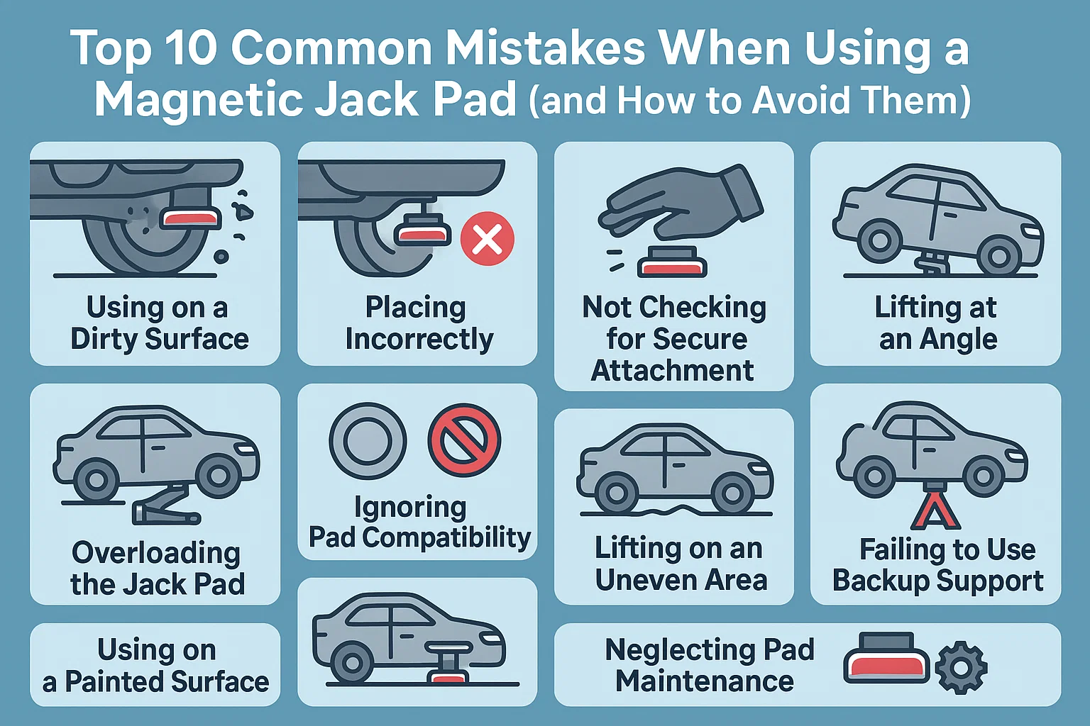 Top 10 Common Mistakes When Using a Magnetic Jack Pad (and How to Avoid Them)