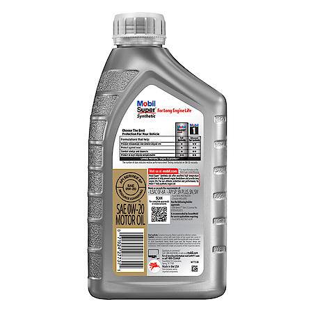 Mobil Super 0W-20 Full Synthetic Motor Oil, 1 Quart