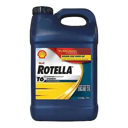 Shell Rotella T6 5W-40 Full Synthetic Heavy Duty Diesel Engine Oil, 2.5 Gallon