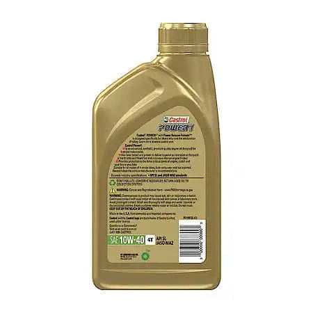 Castrol POWER1 4T Full Synthetic 10W-40 Motorcycle Oil: Provides Superior Acceleration , 1 Quart