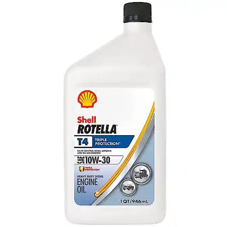 Shell Rotella T4 Triple Protection® 10W-30 Conventional Heavy Duty Diesel Engine Oil, 1 Quart