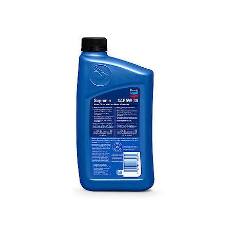 Chevron Supreme Synthetic Blend 5W-30 Motor Oil: Excellent Antiwear & Thermal Breakdown Protection, 1 Quart
