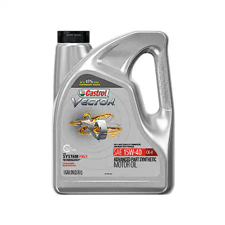 Castrol VECTON Advanced Synthetic Blend 15W-40 CK-4 Motor Oil: Provides Longer Useful Oil Life, 1 Gallon