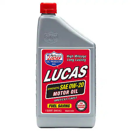 Lucas Oil Products Fuel Saving 0W-20 Full Synthetic Motor Oil, 1 Quart