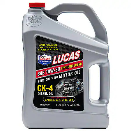 Lucas Oil Products 10W-30 CK-4 Synthetic Blend Heavy Duty Diesel Engine Oil, 1 Gallon