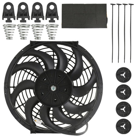 Fan For Radiator Universal 12 Inch Slim Electric Radiator Cooling Fan Push Pull 12V 80W ...