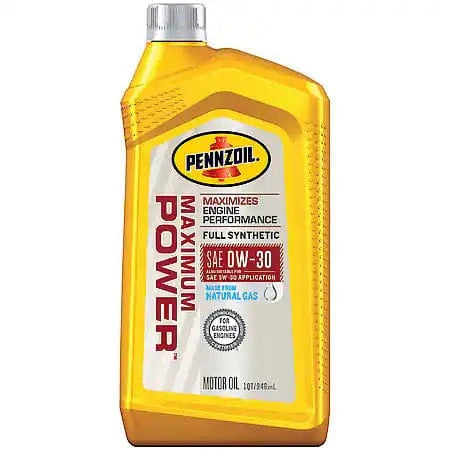 Pennzoil Maximum Power 0W-30 Full Synthetic Motor Oil, 1 Quart