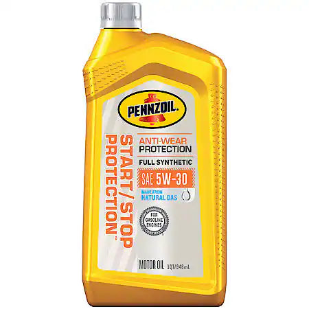 Pennzoil Start Stop Protection 5W-30 Full Synthetic Motor Oil, 1 Quart