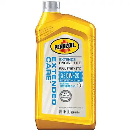 Pennzoil Extended Care 0W-20 Full Synthetic Motor Oil, 1 Quart