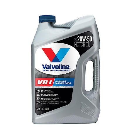 Valvoline VR1 Conventional 20W-50 Motor Oil: High Performance High Zinc, 5 Quart