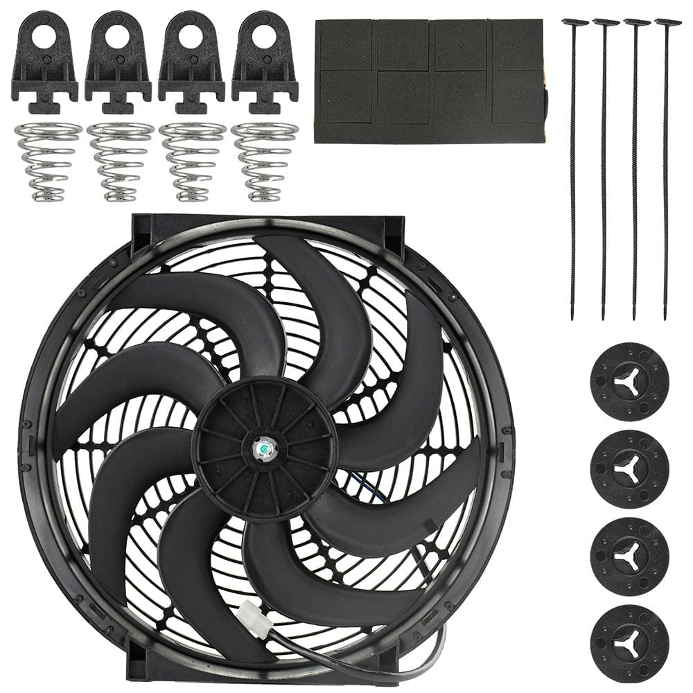 14" Heavy Duty Reversible Radiator Electric Wide Curved Blade FAN 12V 3000 CFM