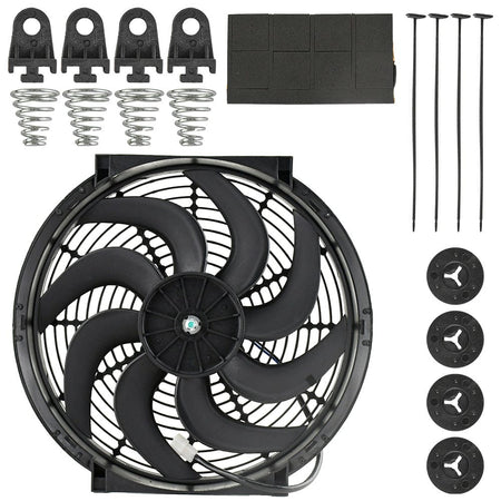 14" Heavy Duty Reversible Radiator Electric Wide Curved Blade FAN 12V 3000 CFM