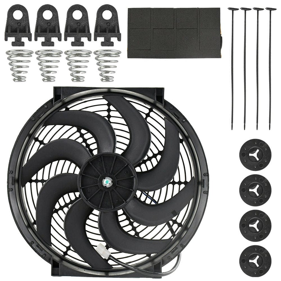 14" Heavy Duty Reversible Radiator Electric Wide Curved Blade FAN 12V 3000 CFM