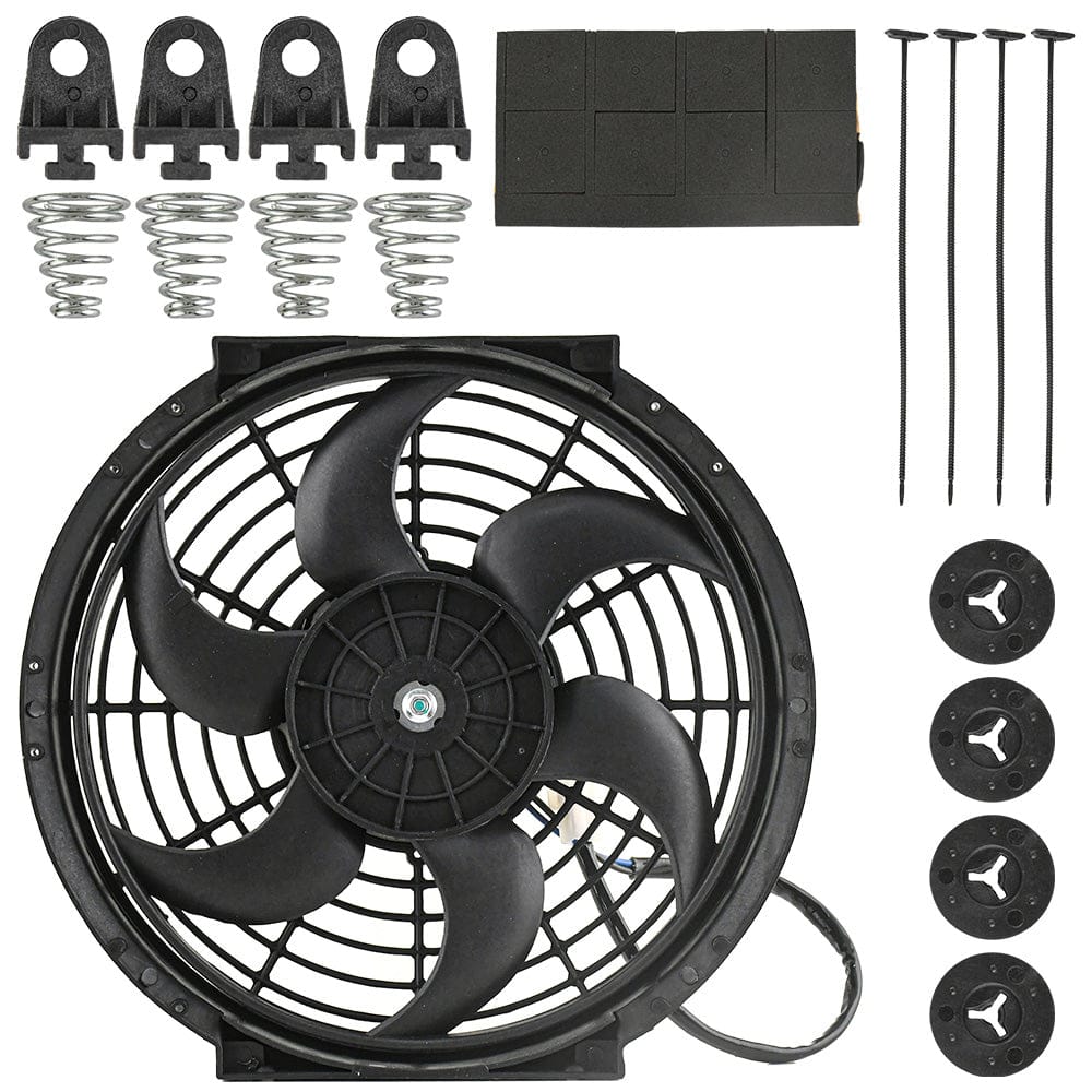 10" Inch Universal Slim Fan Push Pull Electric Radiator Cooling 12v 80w