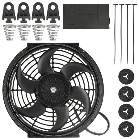 10" Inch Universal Slim Fan Push Pull Electric Radiator Cooling 12v 80w