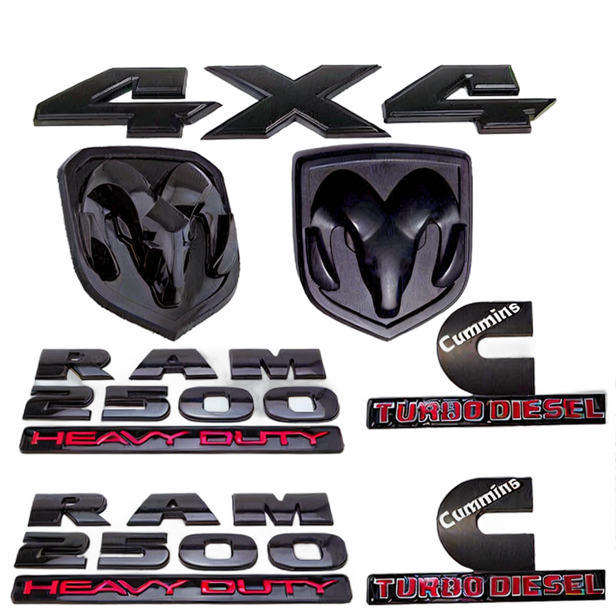 Dodge Ram Emblem kit - Grille Tailgate Ram 2500HD Cummins 4X4 7pcs