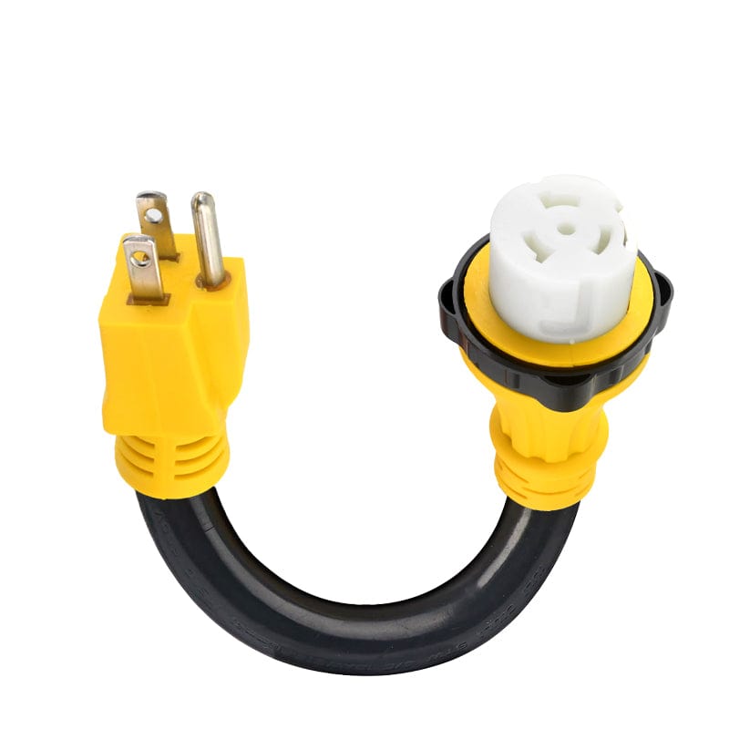 50 Amp to 15 Amp 110V RV Adapter Plug, 15 Amp Male to 50 Amp Female RV Power Adapter Cord 12" ETL Listed"
