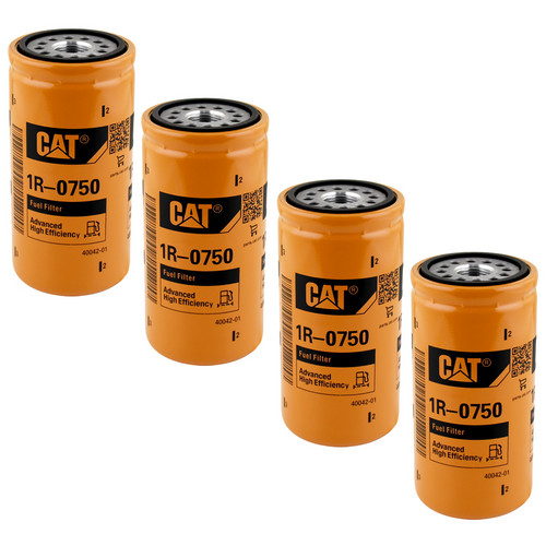 CAT 1R-0750 Oil Filter | Genuine Caterpillar Advanced Efficiency (4-Pack)