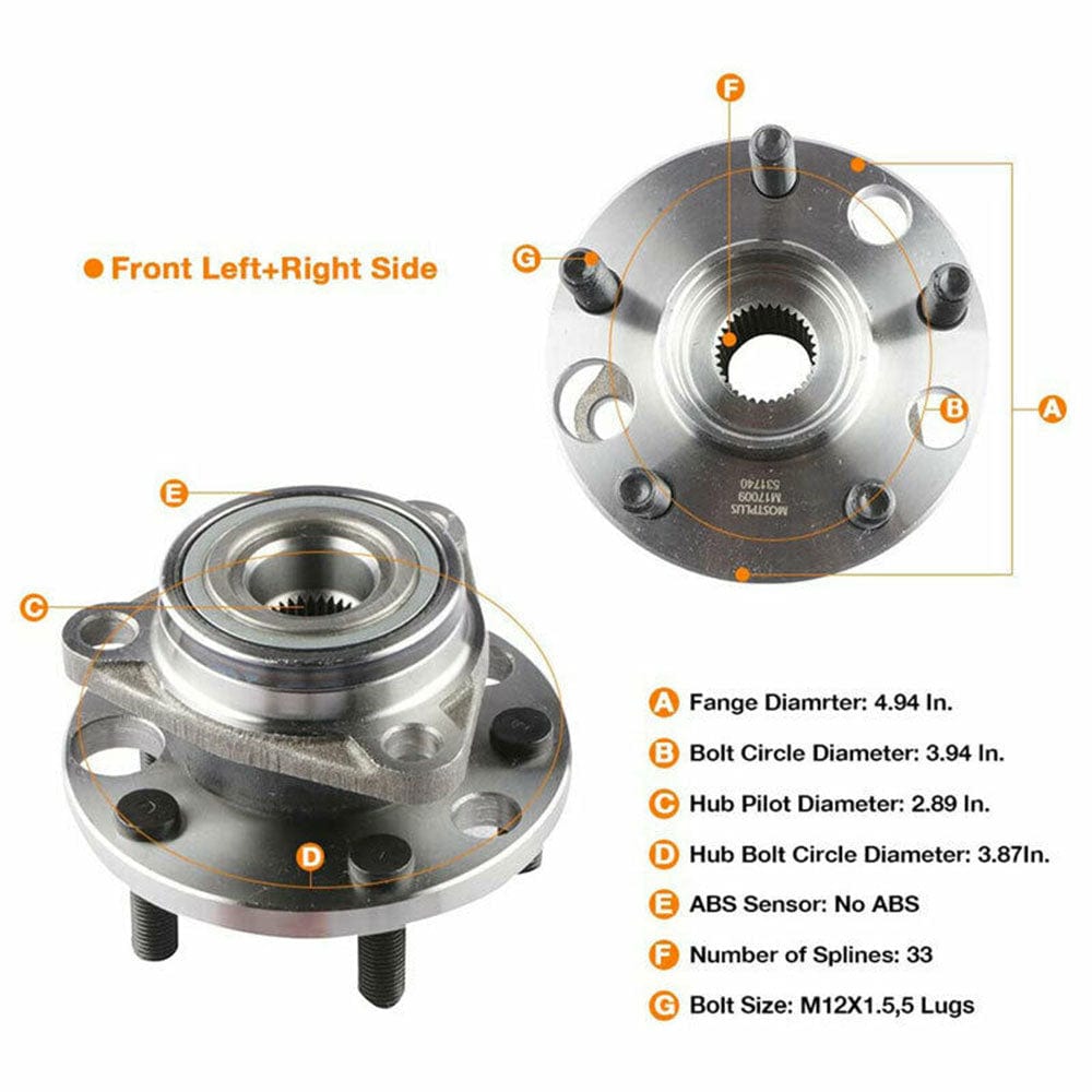 MOOG 513017k - CHEVROLET CAVALIER Front Wheel Bearing Hub Assembly 1984-2005