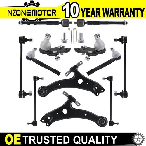 a complete front lower control arm and tie rod kit with a 10-year warranty label and "OE Trusted Quality