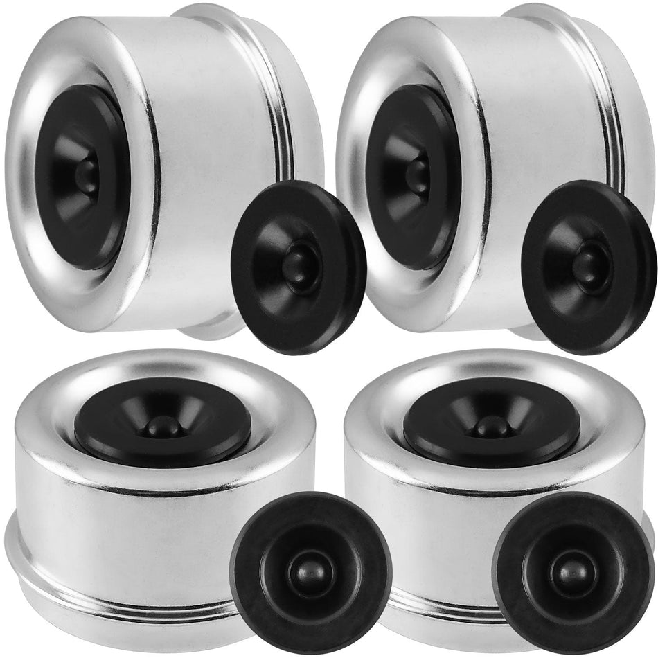 Trailer Axle Dust Cap Cup Grease Cover 1.98" Hub with Extra 2 Rubber Plugs,Trailer Axle Wheel Hub and Bearing Dust Cap for Most 2000 to 3500 Pound Axles Dexter