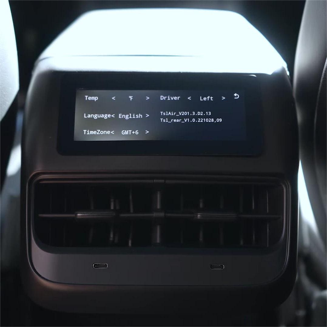 Model 3 & Y Rear Multimedia LCD Display Screen Air Conditioning Control