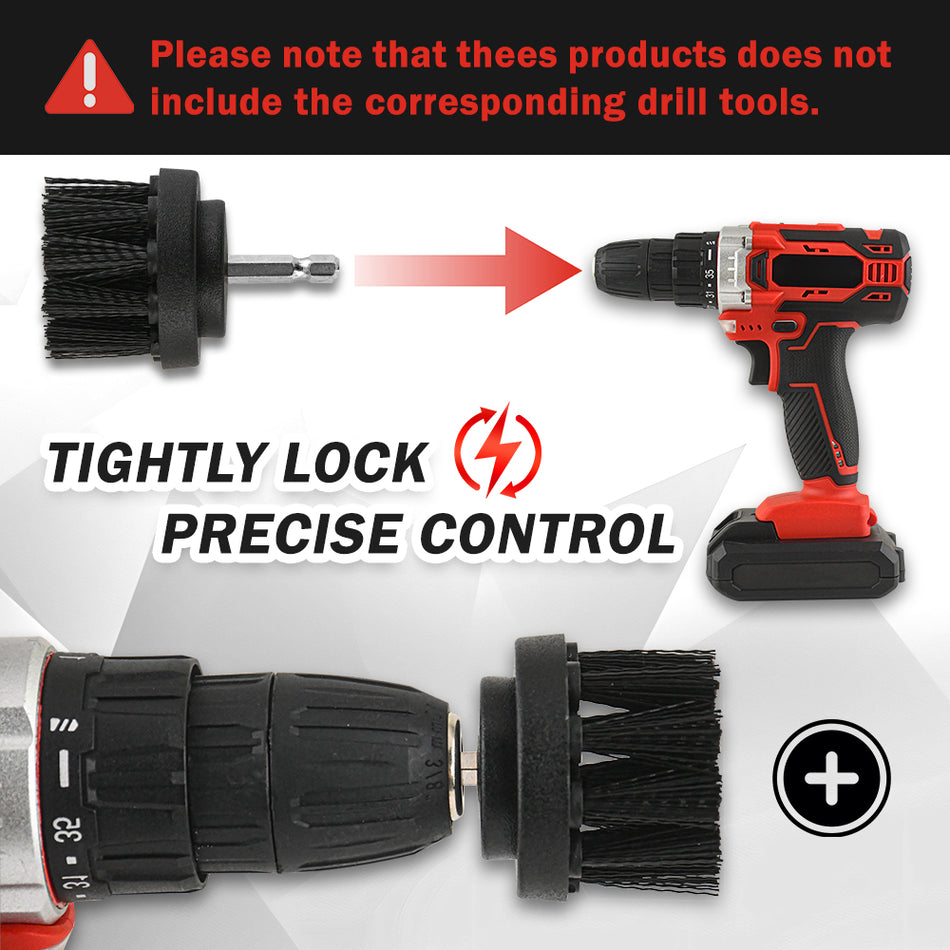 3PC Power Drill Brush Set | Professional Tile & Grout Cleaner