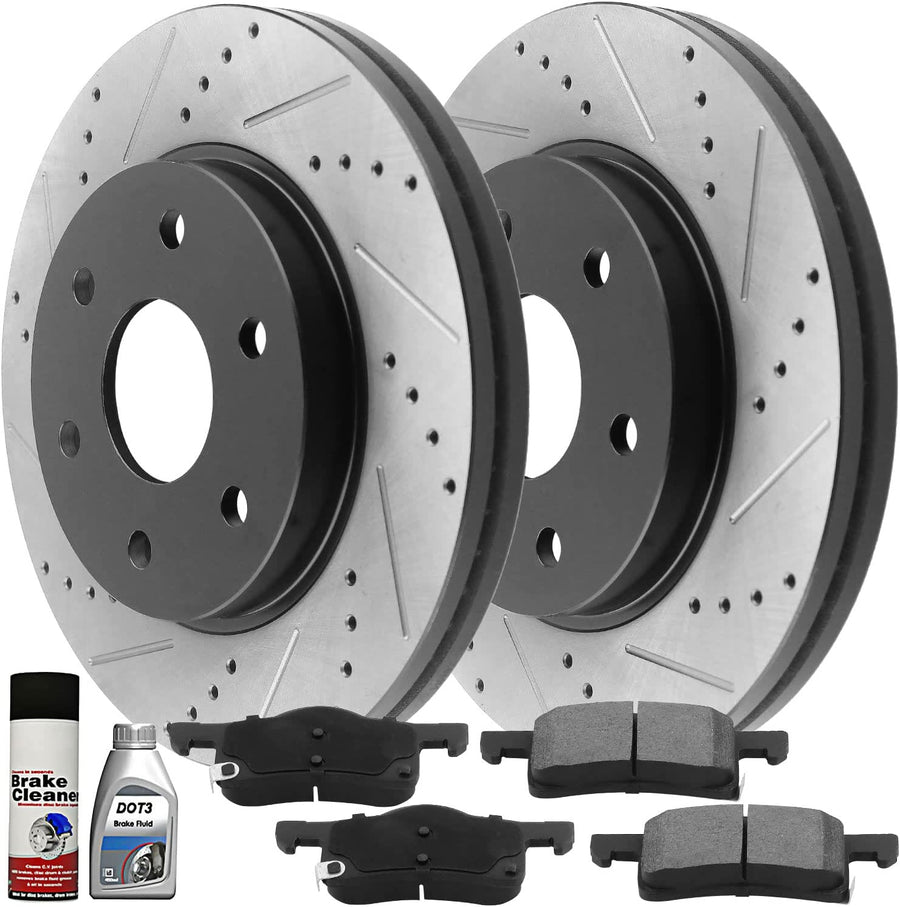 Rear Rotors & Brake Pad For Chevy Traverse Buick Enclave GMC Acadia Outlook