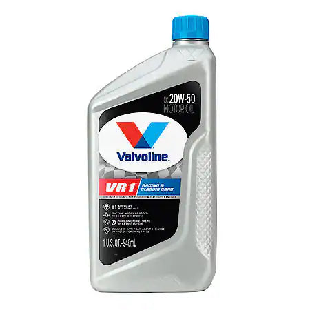 Valvoline VR1 Conventional 20W-50 Motor Oil: High Performance High Zinc, 1 Quart