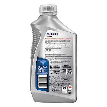 Mobil 1 V-Twin Motorcycle 20W-50 Full Synthetic Motor Oil , 1 Quart