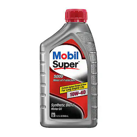 Mobil Super 10W-40 Synthetic Blend Motor Oil, 1 Quart