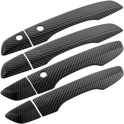 Carbon Fiber Black Door Handle Cover Trims For Honda Civic with Keyless Entry
